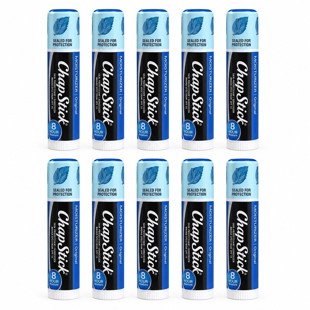 Lot of 10 ChapStick Moisturizer Original SPF 15 Lip Balm Sealed 0.15 oz Exp...